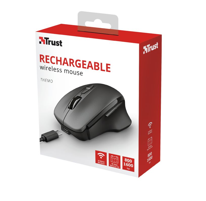 Trust Themo Rechargeable Wireless mouse Black