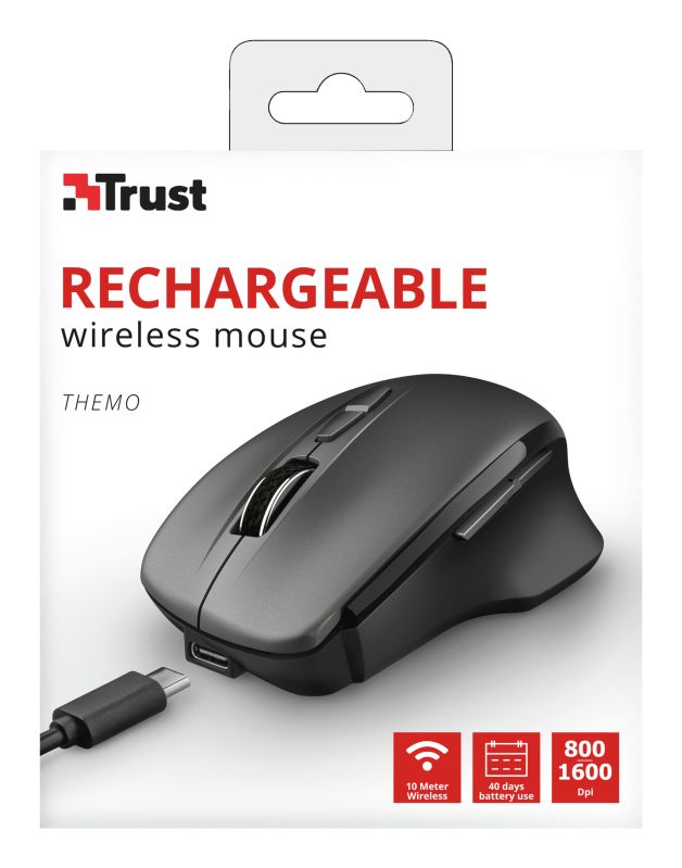 Trust Themo Rechargeable Wireless mouse Black