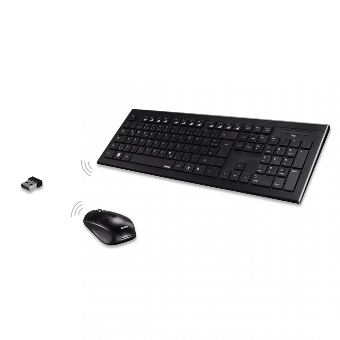 Hama Cortino Wireless Keyboard + Mouse Set Black HU