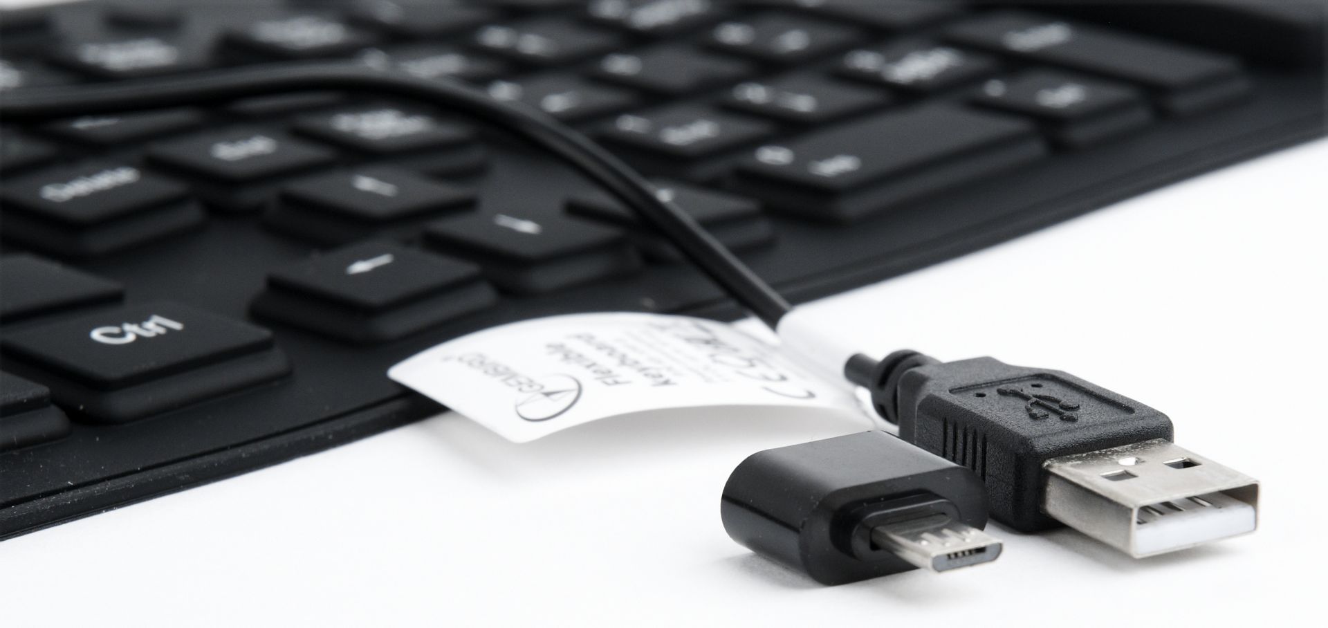 Gembird Flexible Keyboard & OTG adapter Black US