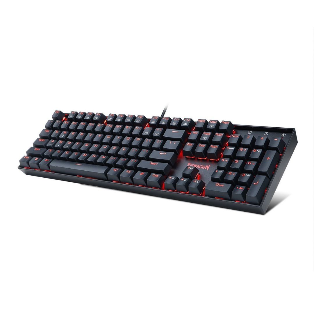 Redragon Mitra Red Backlit Mechanical Keyboard Brown Switches Black HU