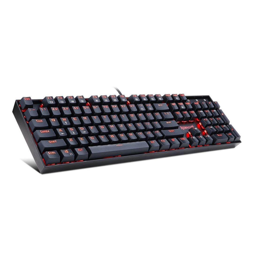 Redragon Mitra Red Backlit Mechanical Keyboard Brown Switches Black HU