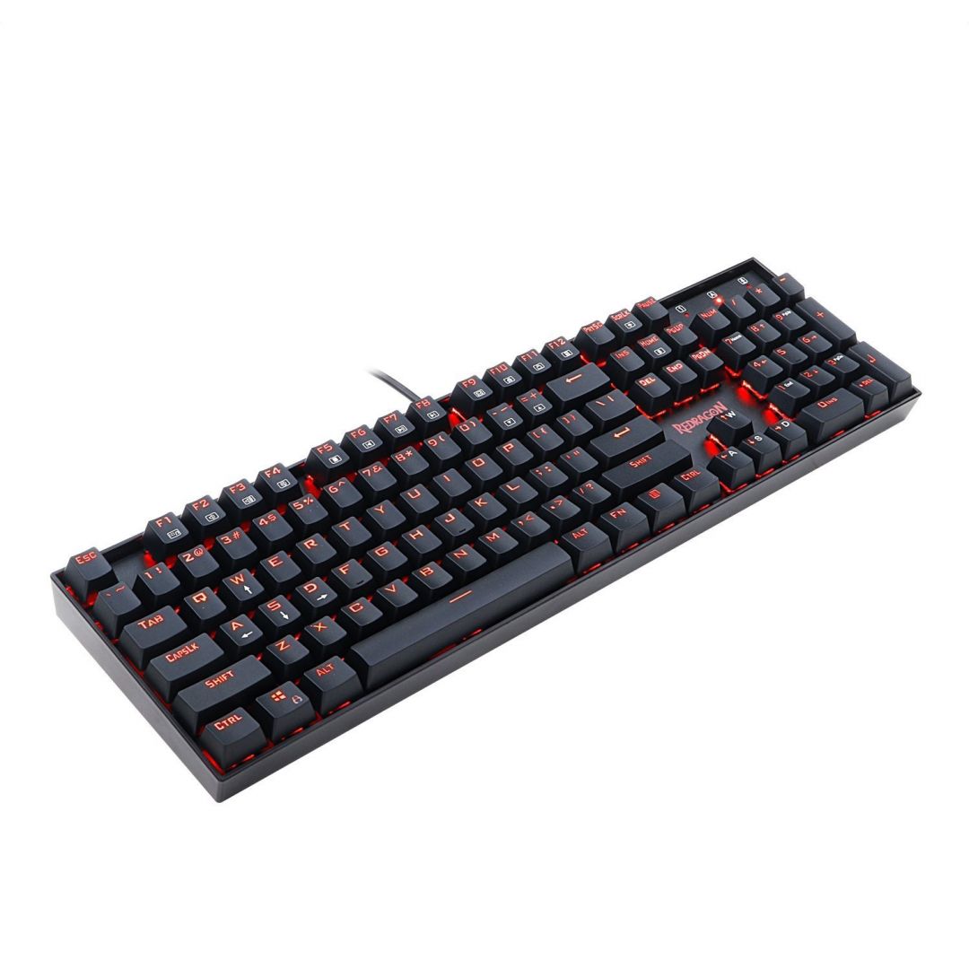 Redragon Mitra Red Backlit Mechanical Keyboard Brown Switches Black HU