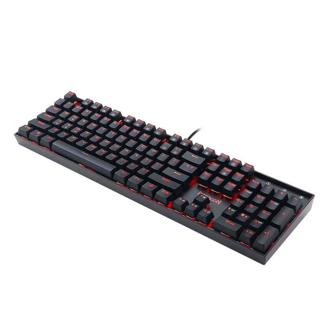 Redragon Mitra Red Backlit Mechanical Keyboard Brown Switches Black HU