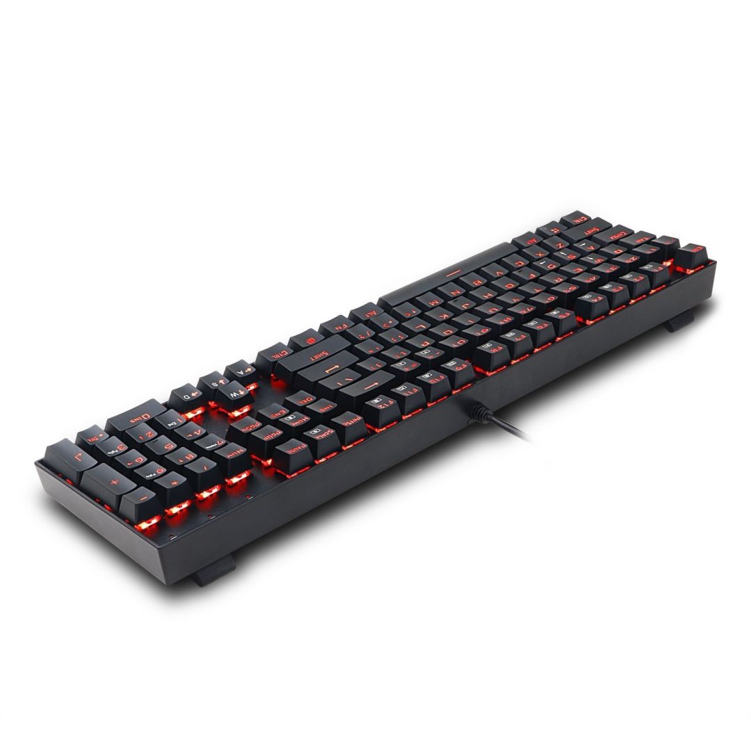 Redragon Mitra Red Backlit Mechanical Keyboard Brown Switches Black HU