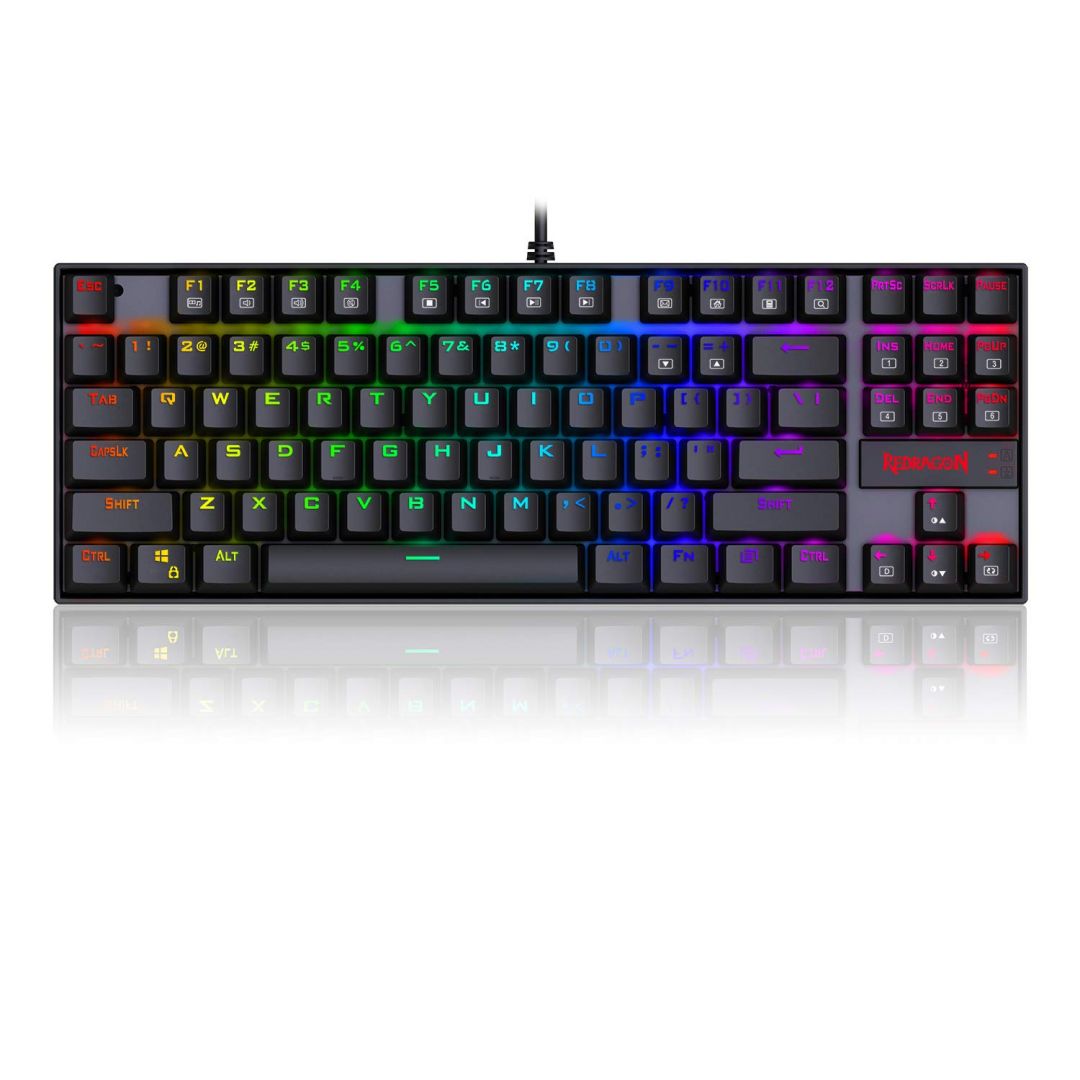 Redragon Kumara RGB Backlit Mechanical Gaming Keyboard Brown Switches Black HU