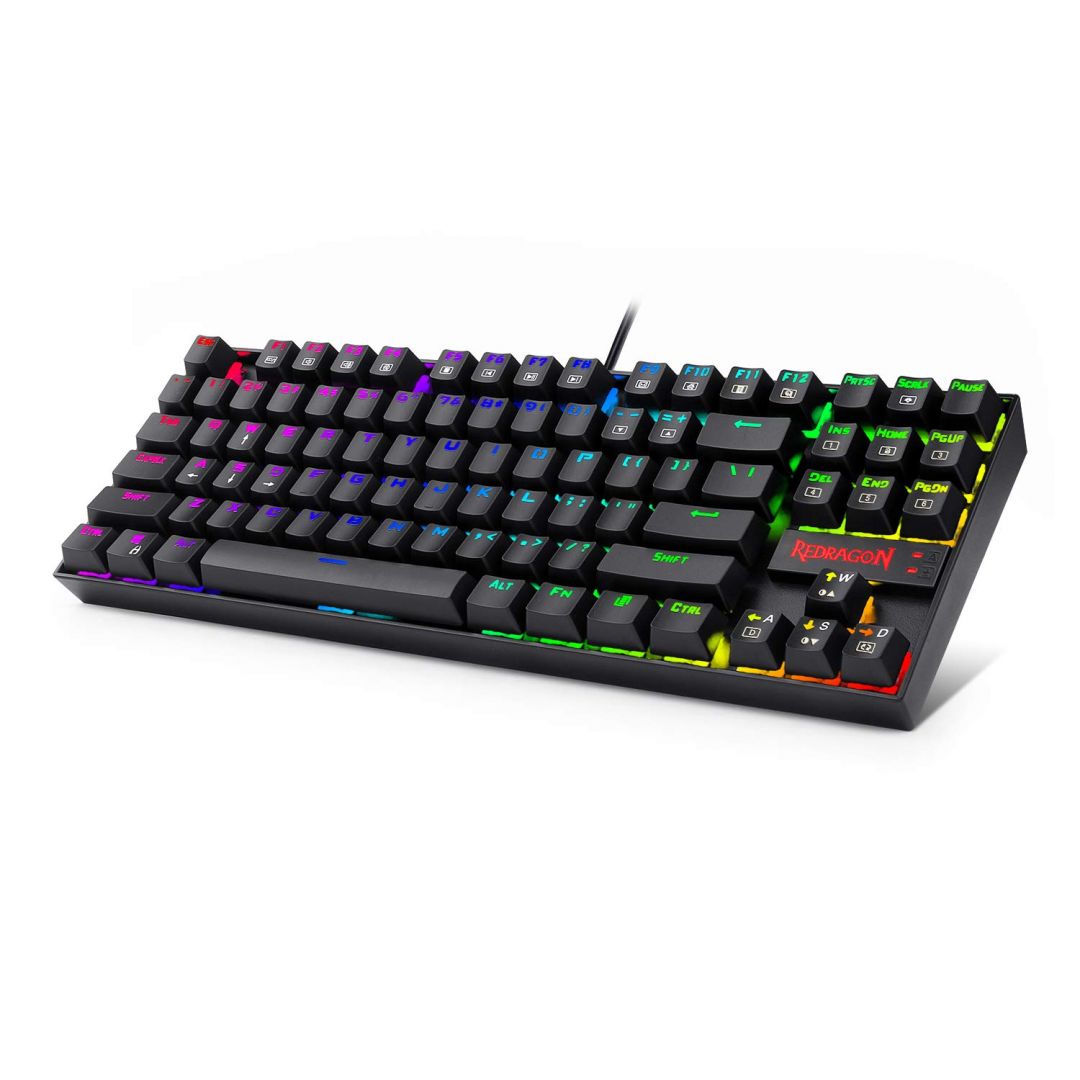 Redragon Kumara RGB Backlit Mechanical Gaming Keyboard Brown Switches Black HU