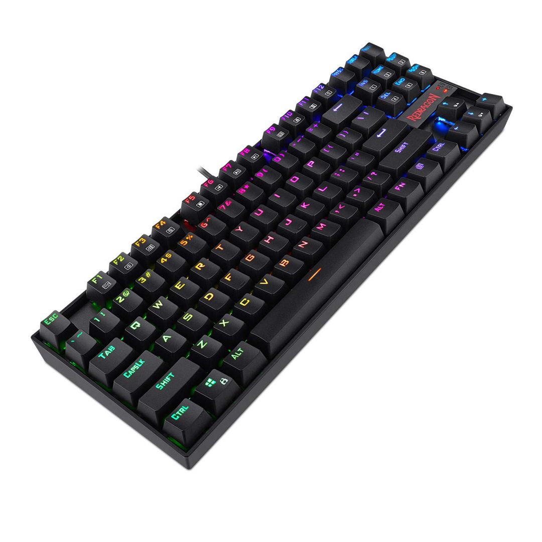 Redragon Kumara RGB Backlit Mechanical Gaming Keyboard Brown Switches Black HU