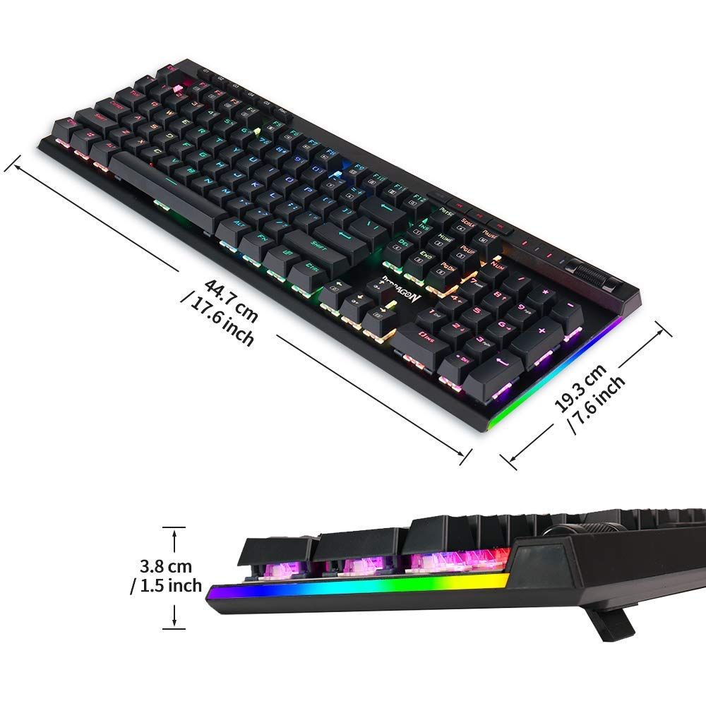 Redragon Vata RGB Mechanical Gaming Keyboard Blue Switches Black HU