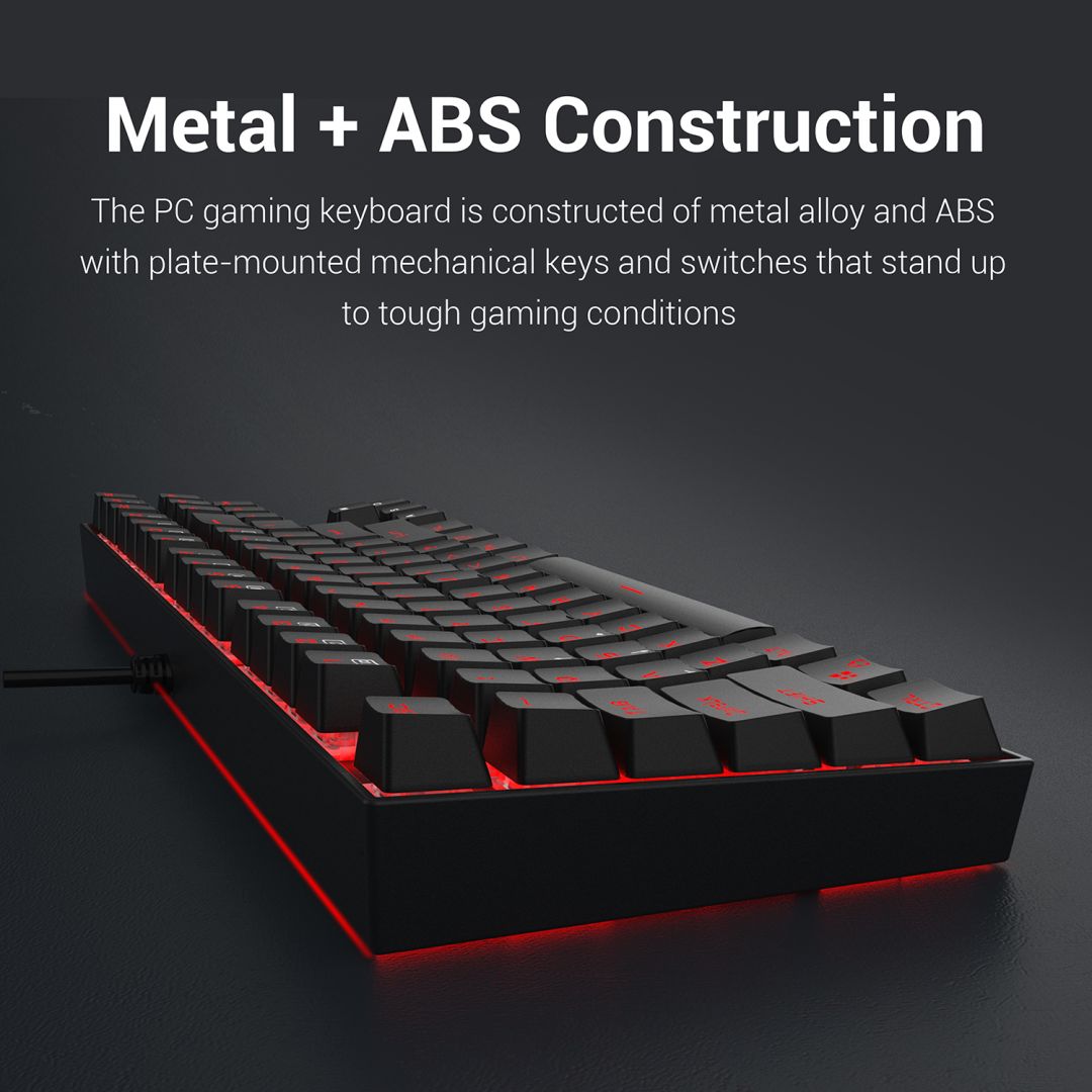 Redragon Kumara 2 Red LED Backlit Blue Mechanical Gaming Keyboard Black HU