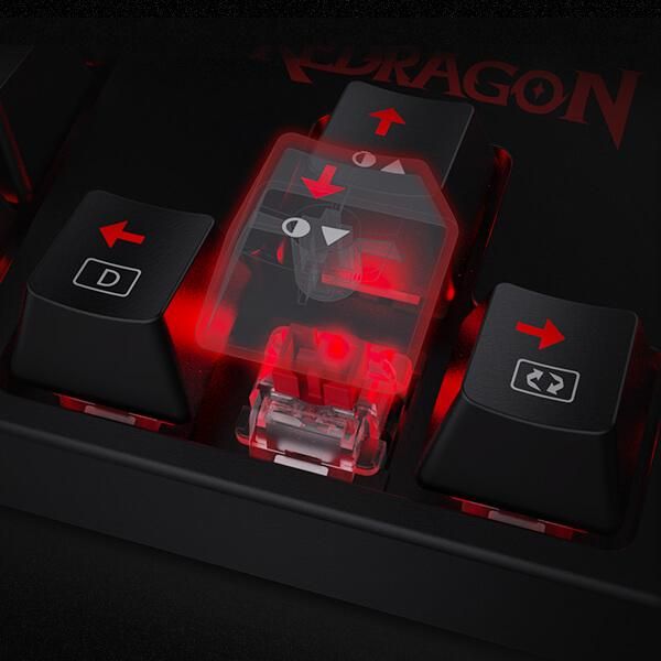 Redragon Surara Pro Red LED Backlit Blue Mechanical Gaming Keyboard Black HU