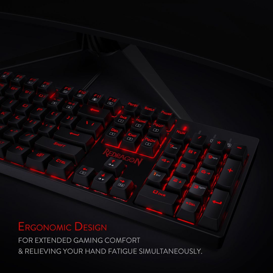 Redragon Surara Pro Red LED Backlit Blue Mechanical Gaming Keyboard Black HU