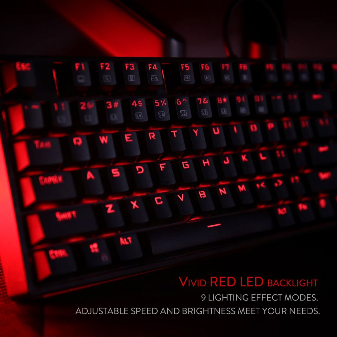 Redragon Surara Pro Red LED Backlit Blue Mechanical Gaming Keyboard Black HU