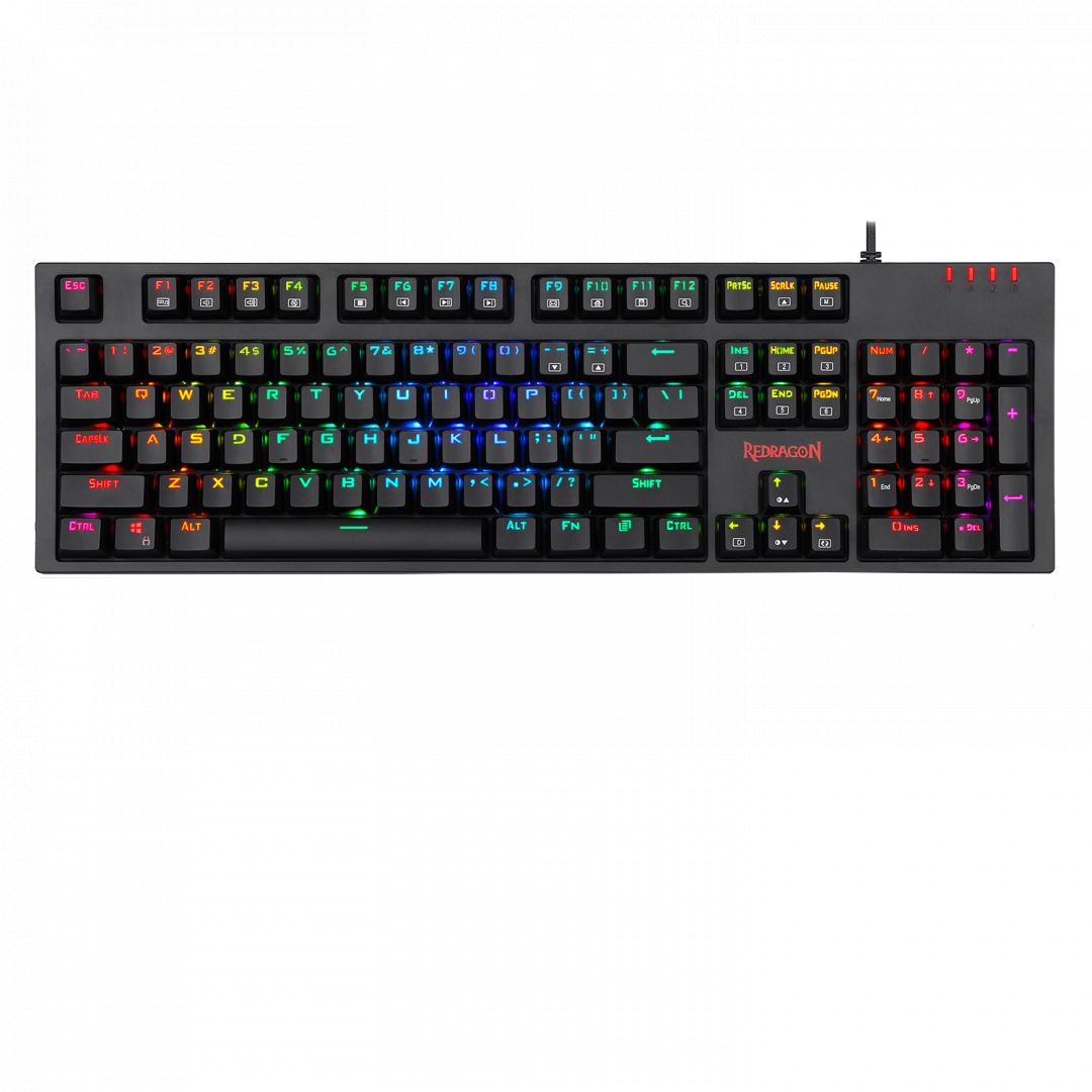 Redragon Amsa-Pro Mechanical Gaming RGB Wired Keyboard with Ultra-Fast V-Optical Blue Switches Black HU