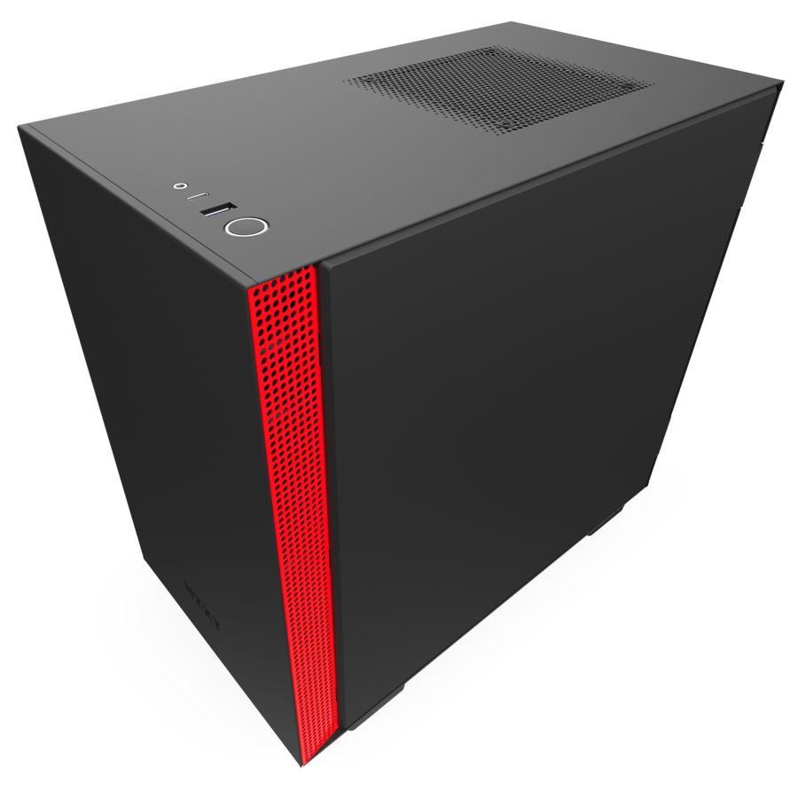 NZXT H210 Tempered Glass Matte Black/Red