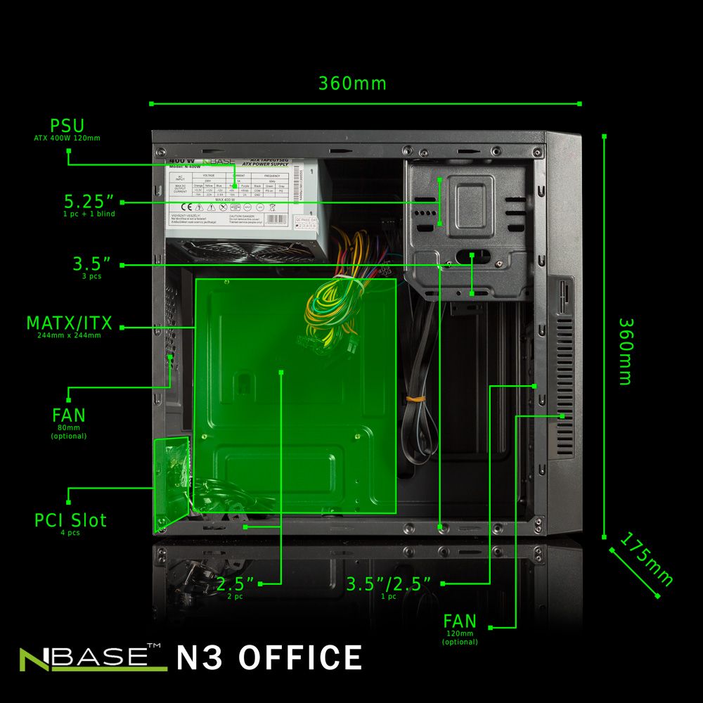 nBase N3 Office 420W Black