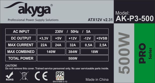 Akyga AK-P3-500 500W