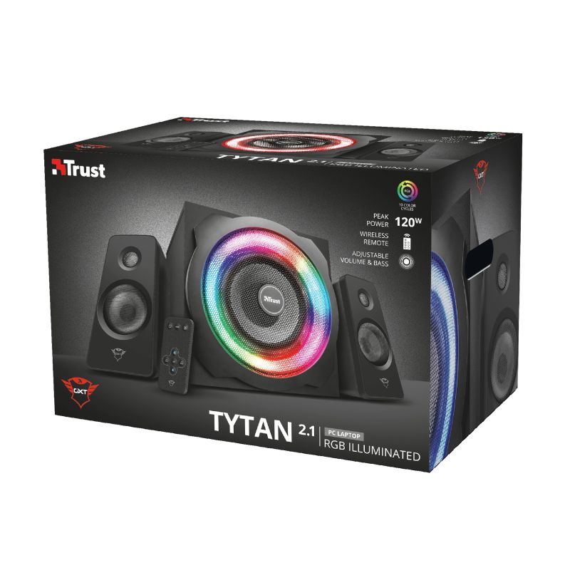 Trust GXT 629 Tytan RGB Illuminated 2.1 Speaker Set Black