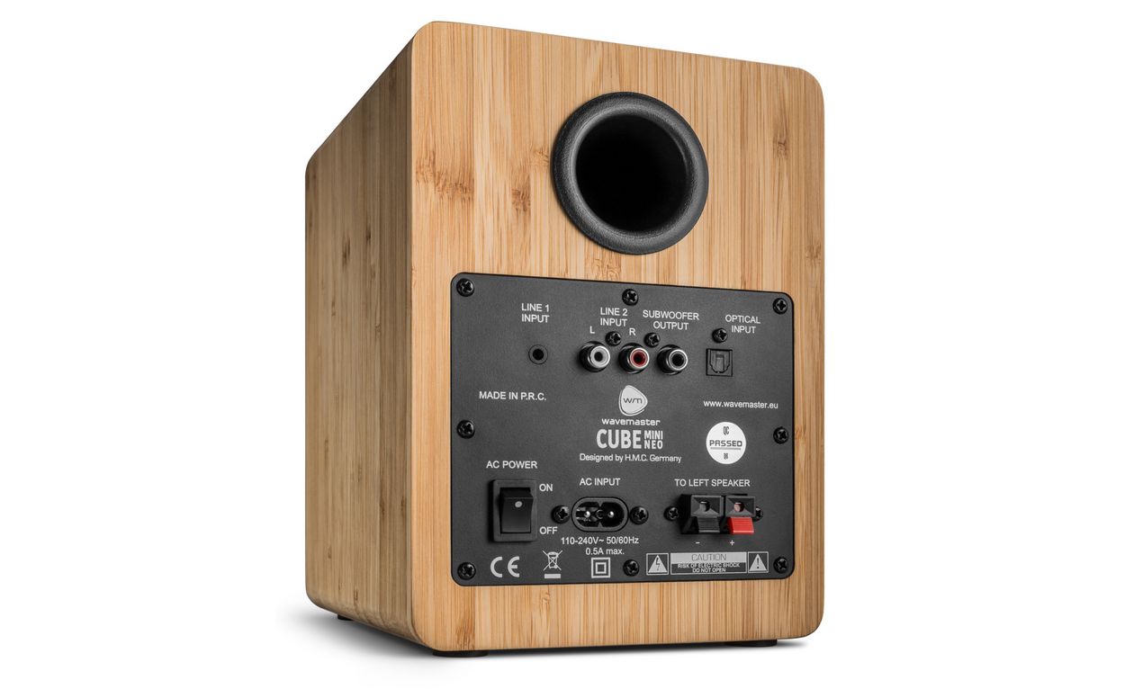 wavemaster  Cube Mini Neo Bluetooth Speaker System Bamboo